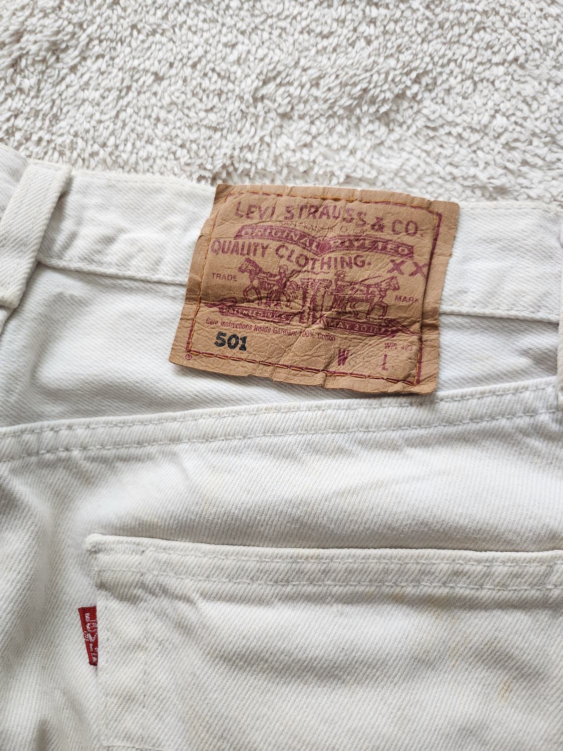 90's 리바이스 501 화이트 데님 상품이미지7