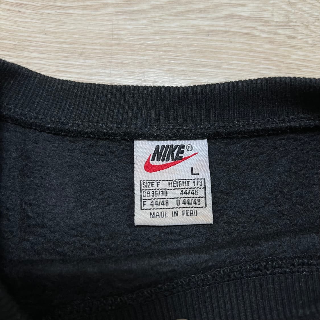 나이키 스우시 로고 기모 맨투맨 크루넥 티셔츠 [블랙] L/100 상품이미지5
