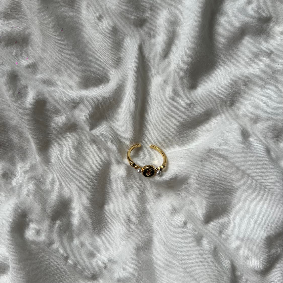 빈티지 진주 블랙 오벌 링 💛 상품이미지4