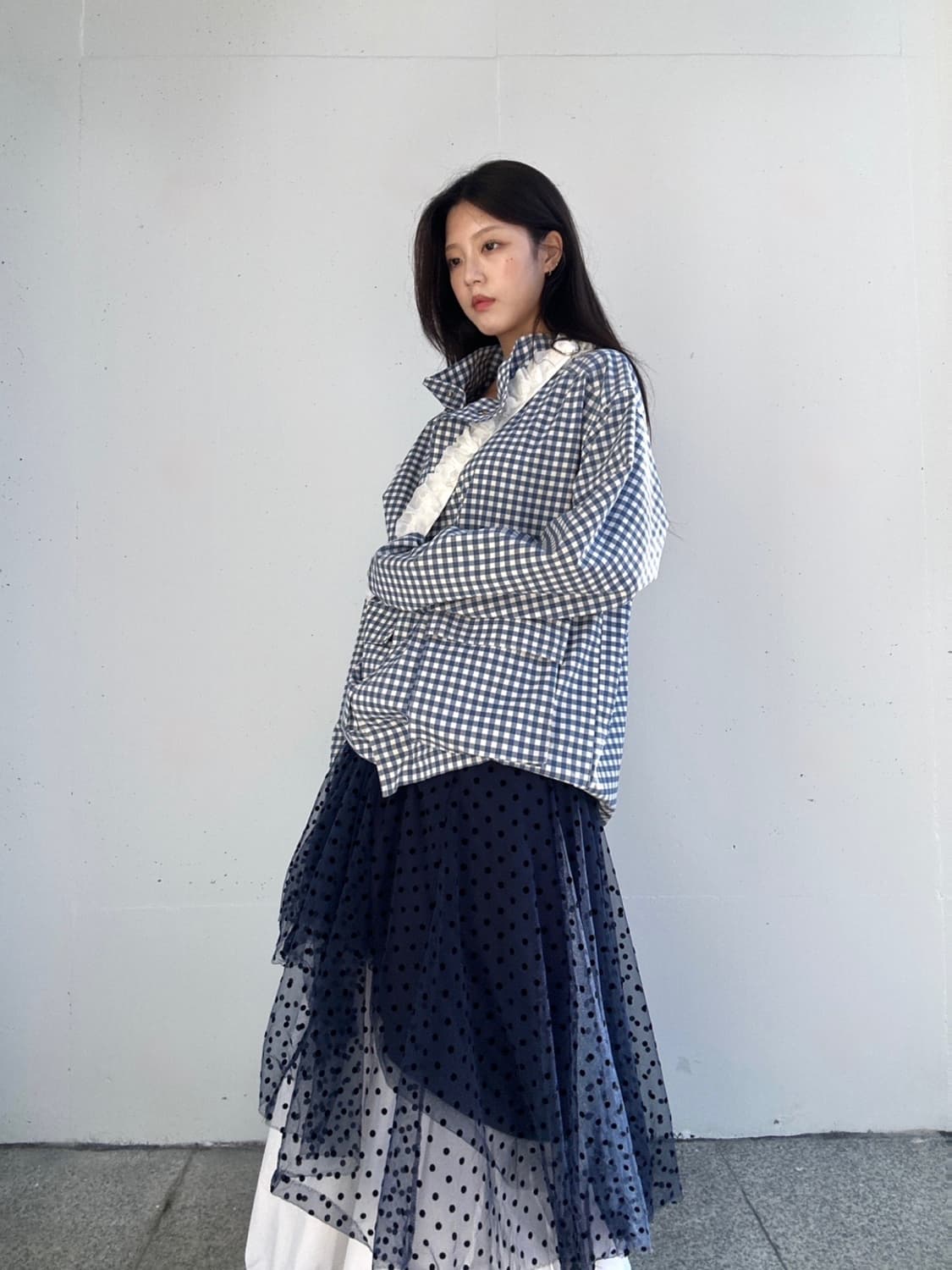 Check pocket anorak / blue 상품이미지3