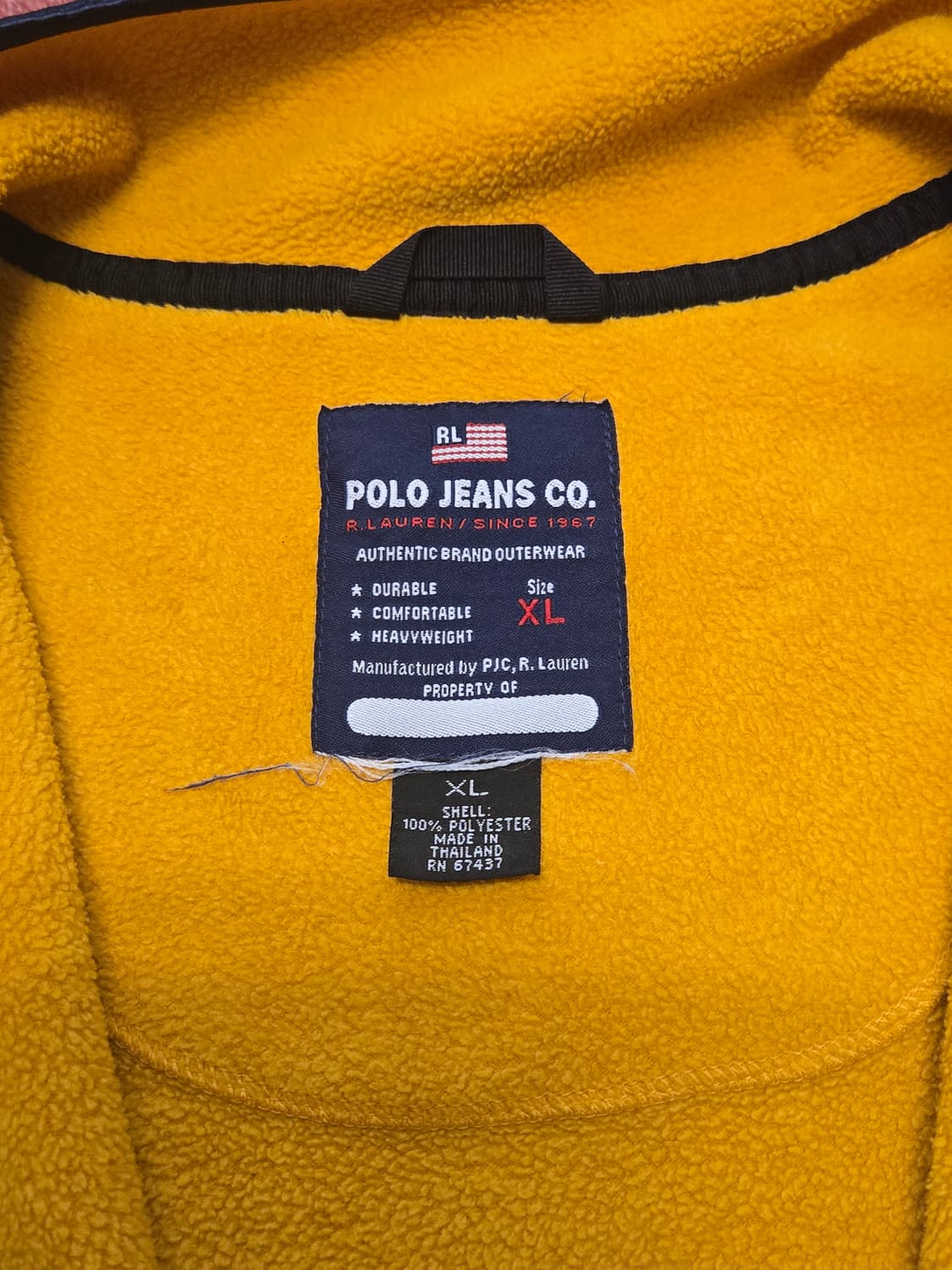 90s 폴로진스 하프집업 후리스 머스타드 XL 상품이미지7