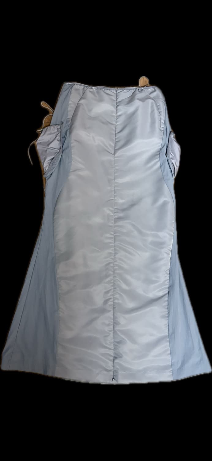 포켓 백 롱 스커트 그레이 2 상품이미지3