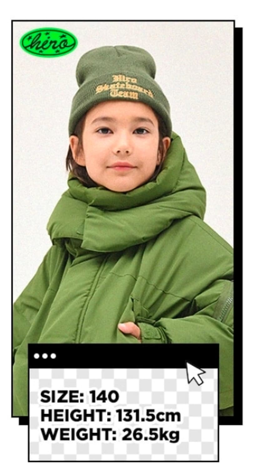 키즈 HIRO 덕다운 롱패딩(160) 상품이미지4