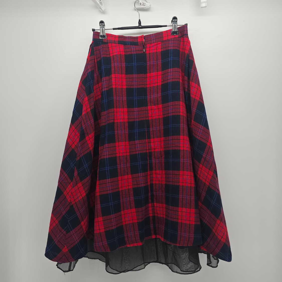 레드 체크 플레어 롱 스커트 44 상품이미지2
