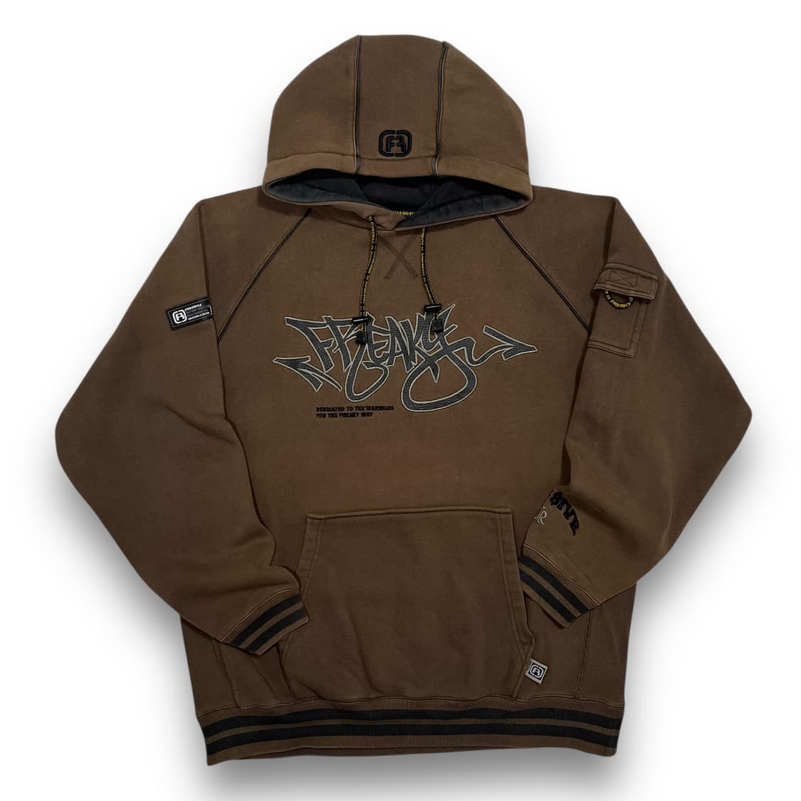 Freaky 스펠 아웃 올드스쿨 힙합 헤비 코튼 빈티지 후디 상품이미지1
