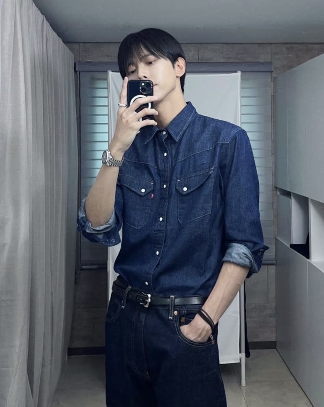 랭글러 wrangler 데님 셔츠 웨스턴 샴브레이 셔츠 2xl  상품이미지8