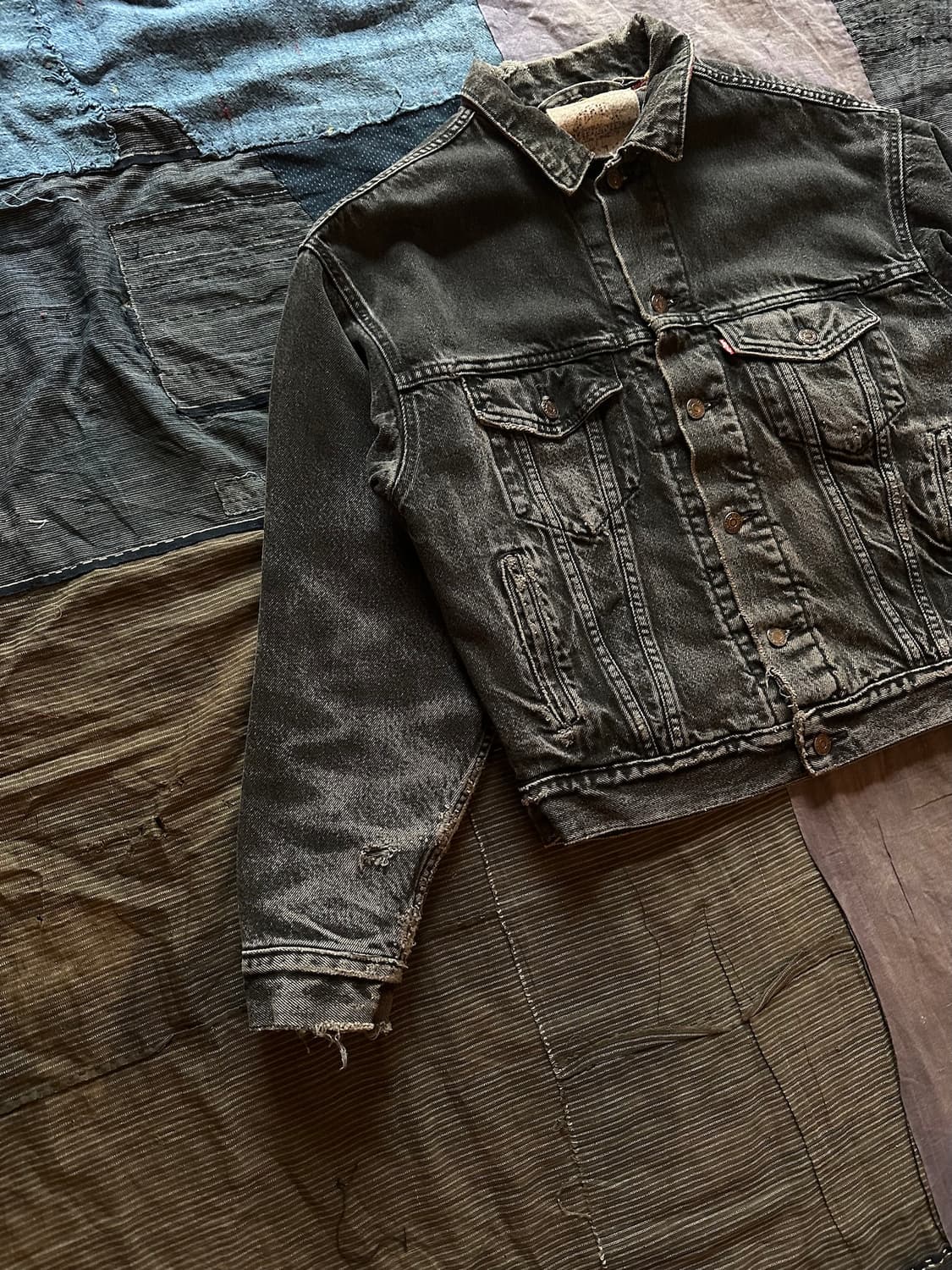 90s USA 빈티지 리바이스 블랙 데님 자켓 상품이미지5