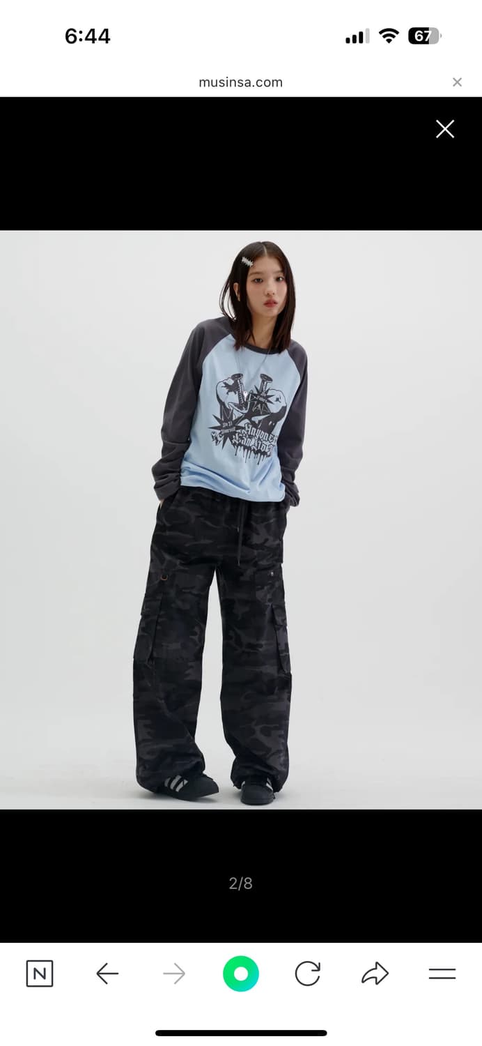 러닝하이 립스탑 밴딩 카고 팬츠 블랙 카모 s 상품이미지1