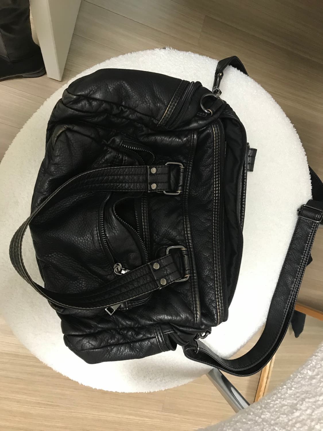 블랙 페이크레더 백 상품이미지4