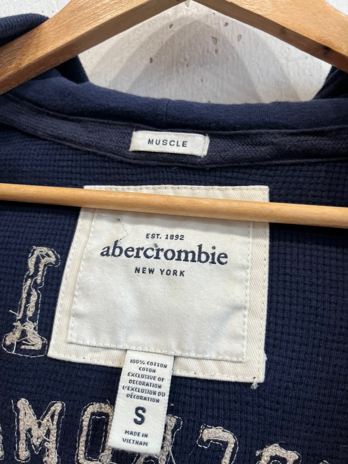 아베크롬비 와플 후드집업 네이비 우먼즈 S 상품이미지5