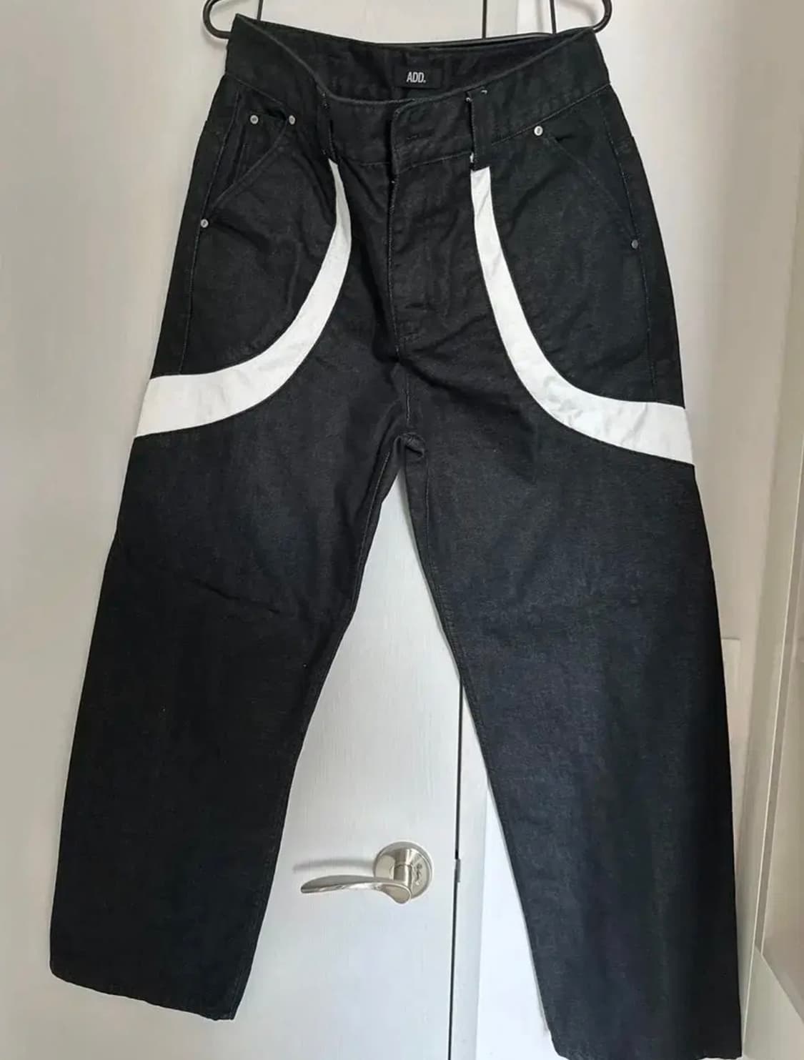 와이드 데님 온 더 스트릿 블랙(화이트) 상품이미지1