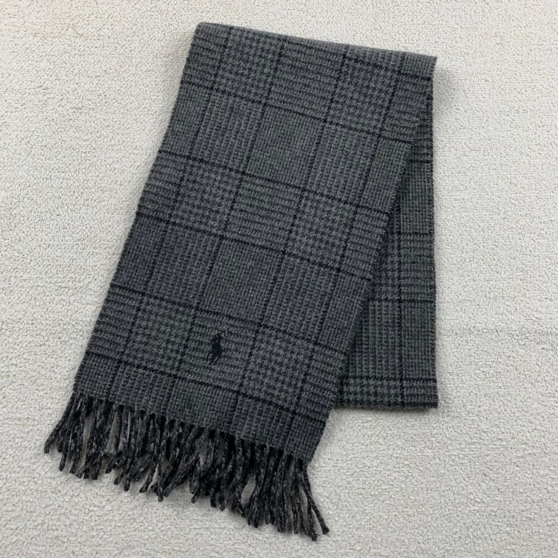 폴로 랄프로렌 포니로고 글렌체크 투페이스 울캐시미어 머플러 상품이미지1