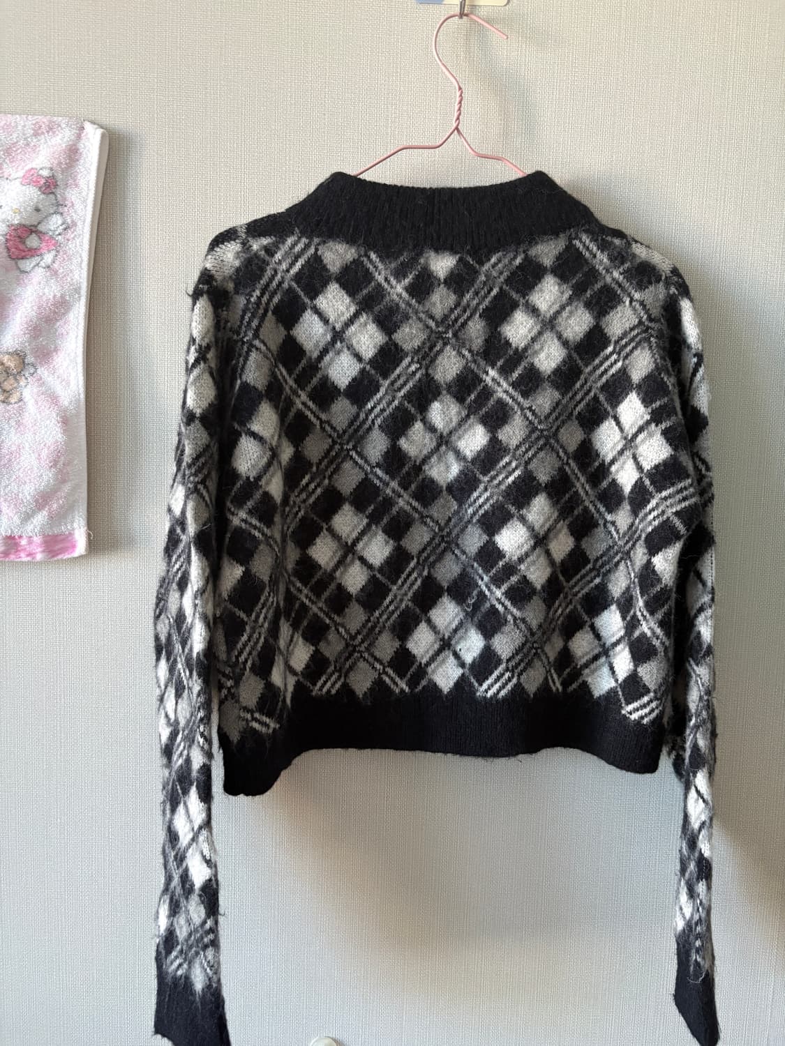 아가일 패턴 니트 자켓 상품이미지2