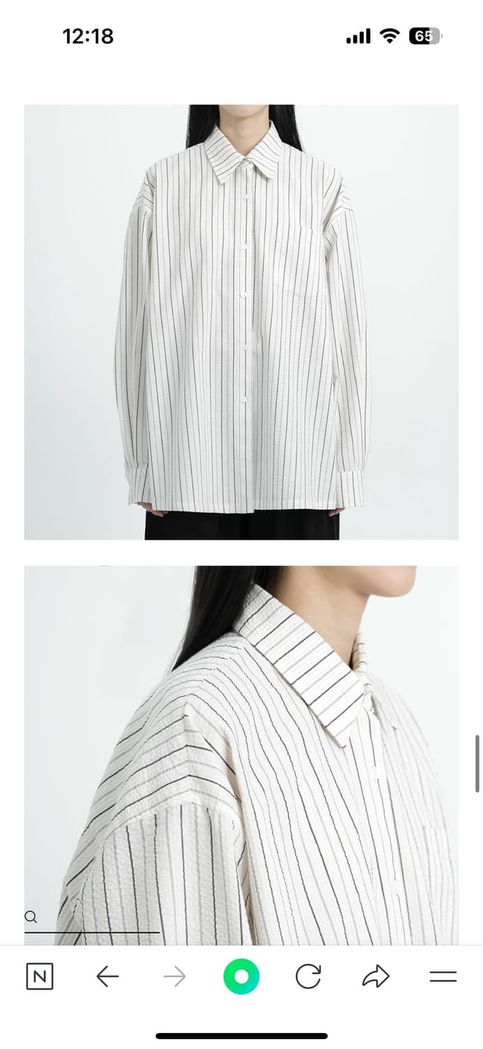 유노이아 시어서커 스트라이프 셔츠 상품이미지6