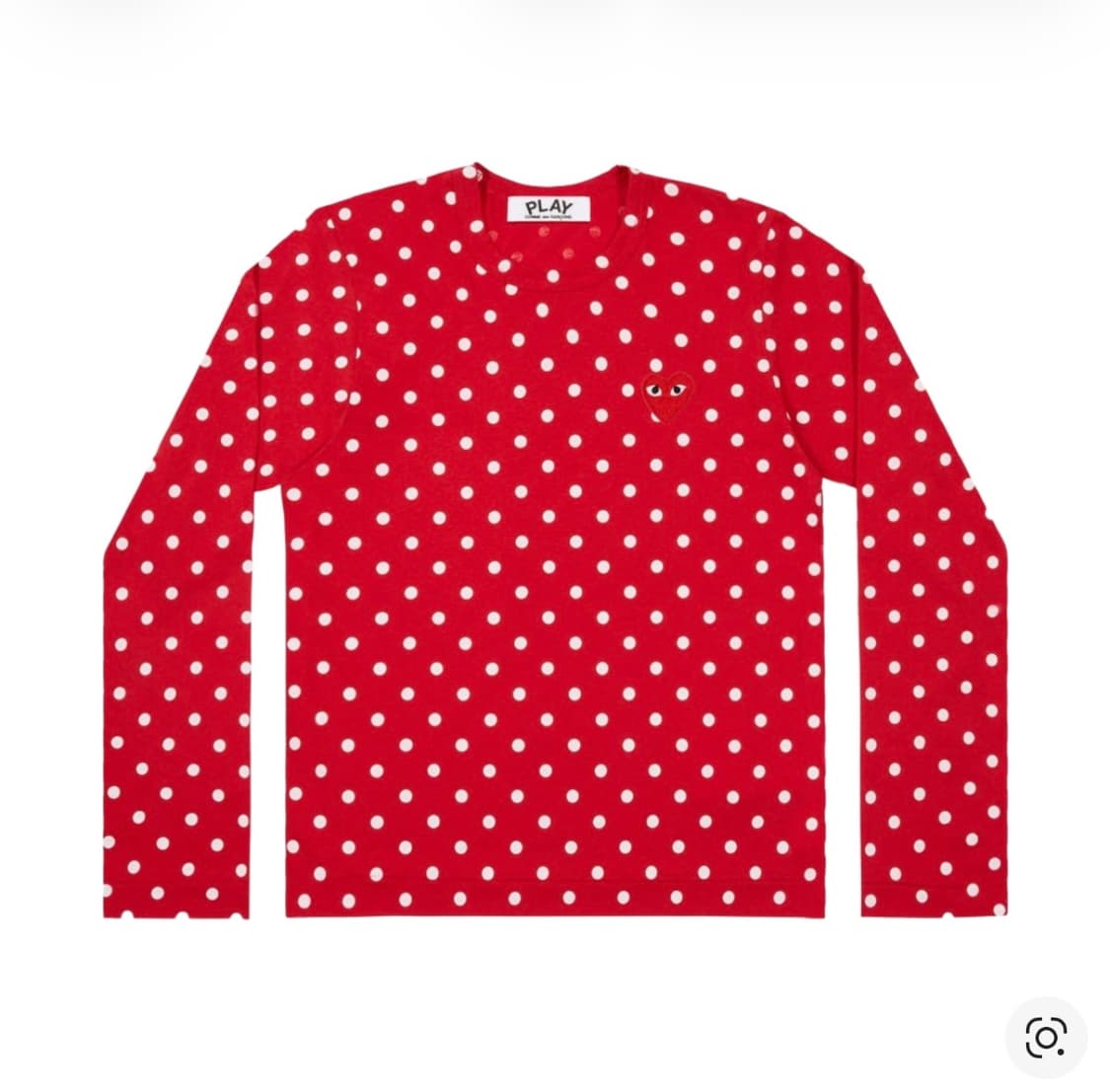 (W) 플레이 꼼데가르송 폴카 닷 티셔츠 레드 화이트 상품이미지1