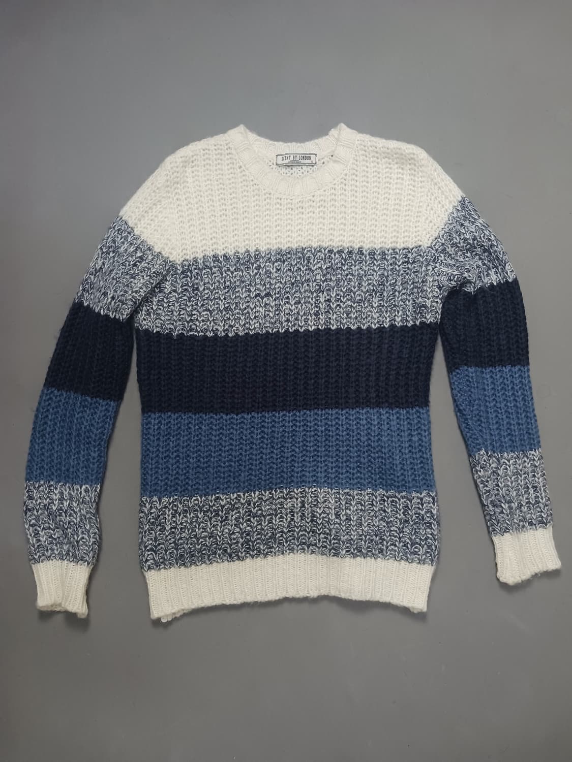 [L] 센트바이런던 스트라이프 컬러 블럭 니트 스웨터 상품이미지1