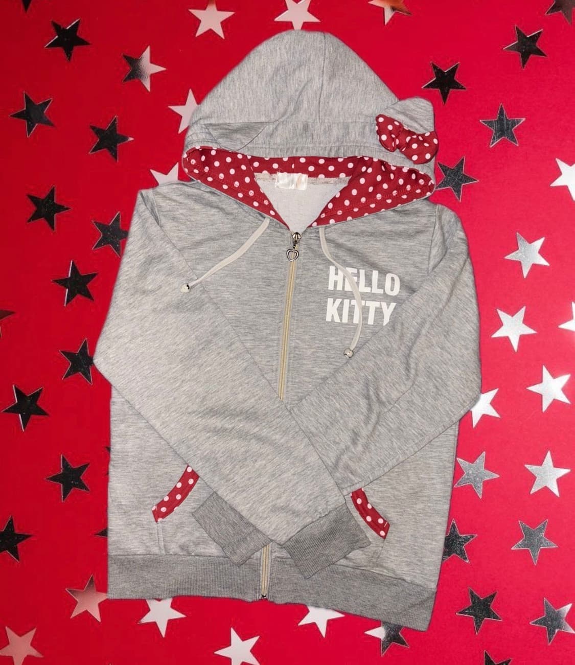 빈티지 헬로키티 네코미미 후드집업 상품이미지1