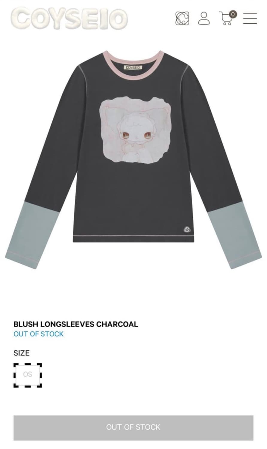 코이세이오 차콜 롱슬리브 상품이미지1