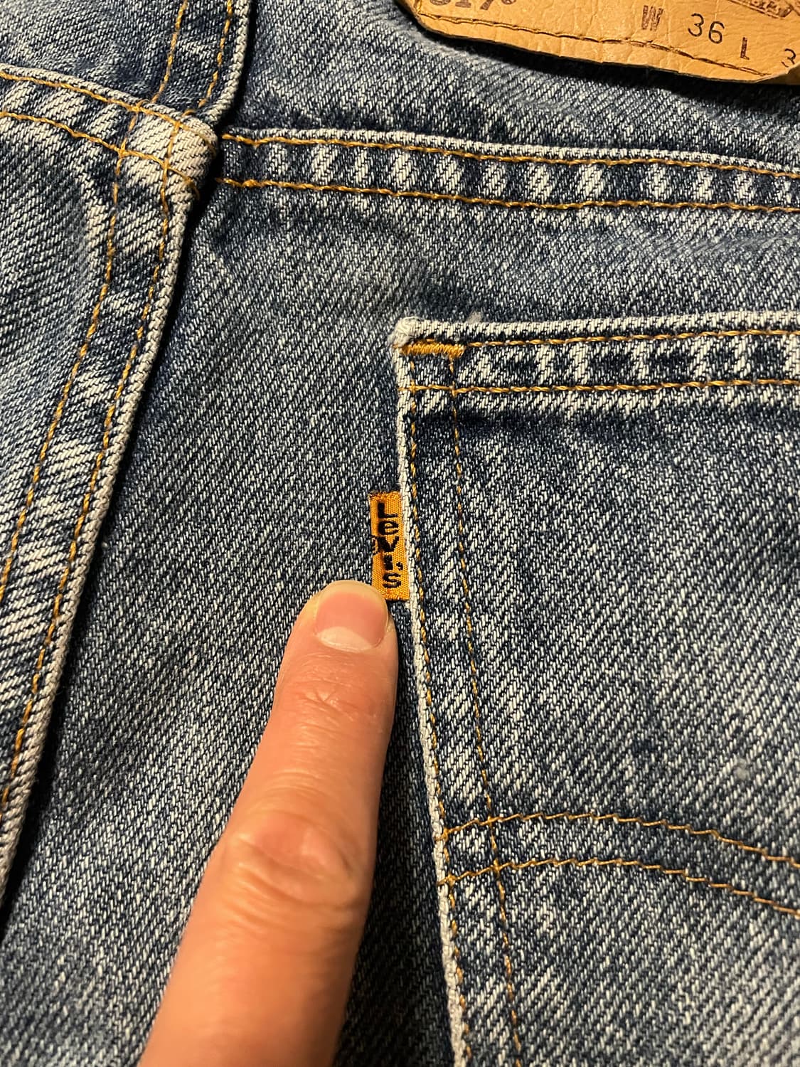 90s 리바이스 517 오렌지탭 데님 [36X32] 상품이미지5