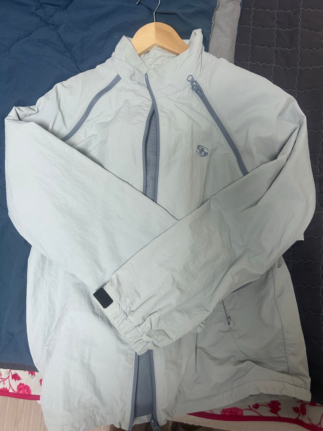 산산기어 바람막이 3사이즈 슬래시 지퍼 자켓 라이트그레이 상품이미지3