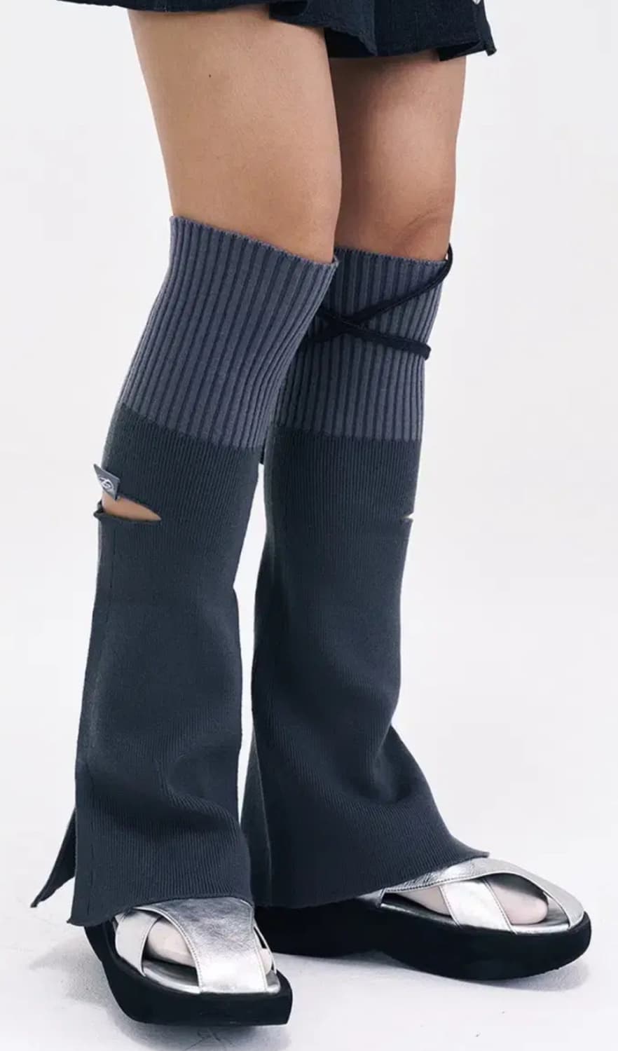 새) 허그유어스킨 Cut-out Leg warmer (Charcoal) 상품이미지1