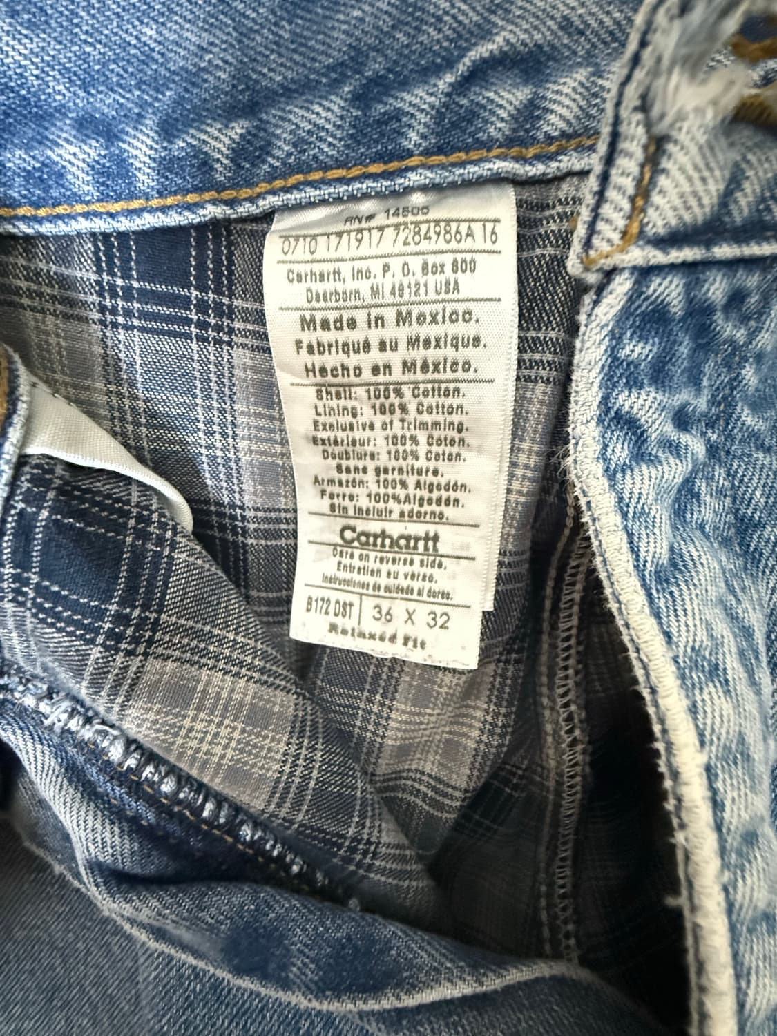 칼하트 싱글니 빈티지 36x32 상품이미지3