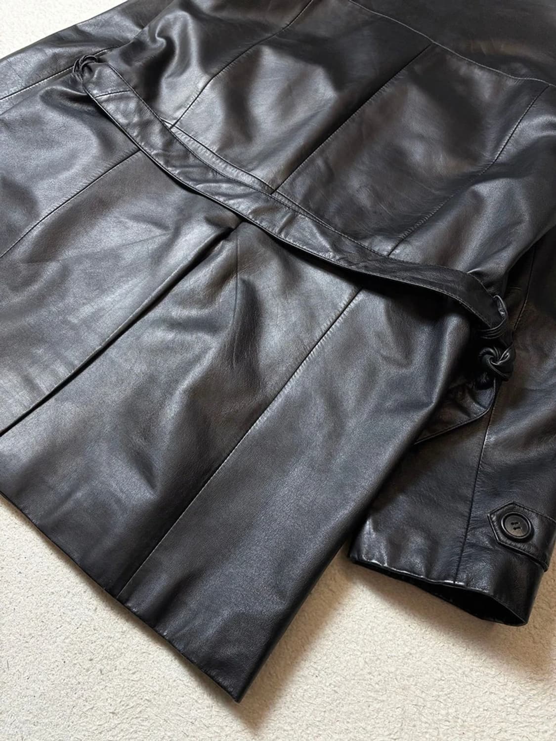 Selectede 00's 벨티드 소가죽 롱 코트 PN7665 상품이미지7