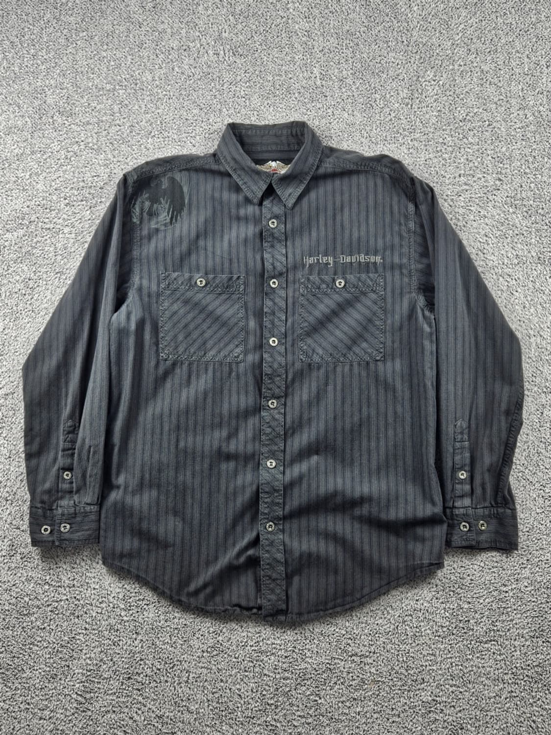 할리데이비슨 스트라이프 포켓 바이커 셔츠 ( M ) / 10715 상품이미지2
