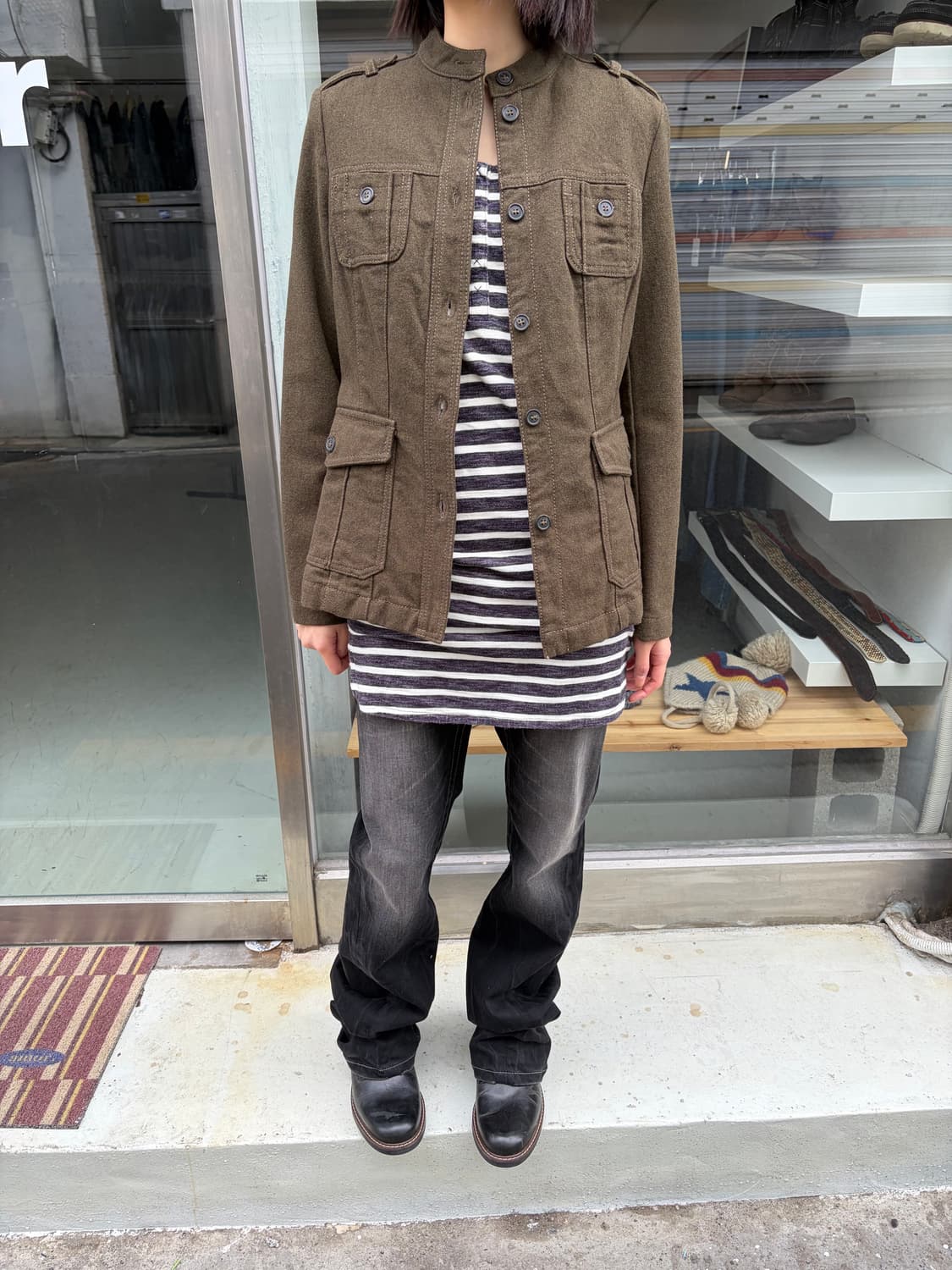 Sisley 스탠드카라 밀리터리 자켓 상품이미지3