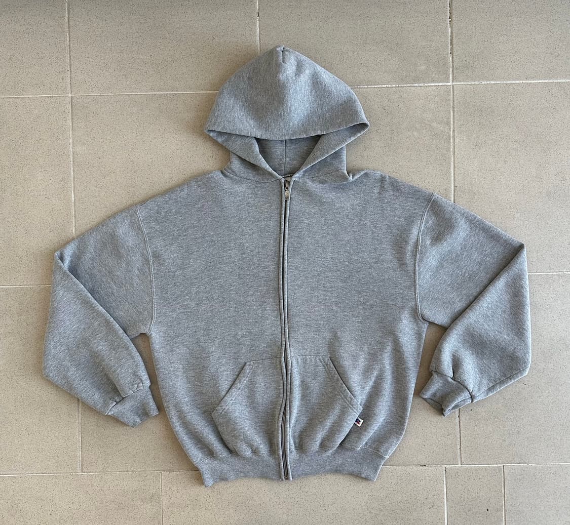 90s 빈티지 러셀 후드집업 그레이 L 상품이미지1