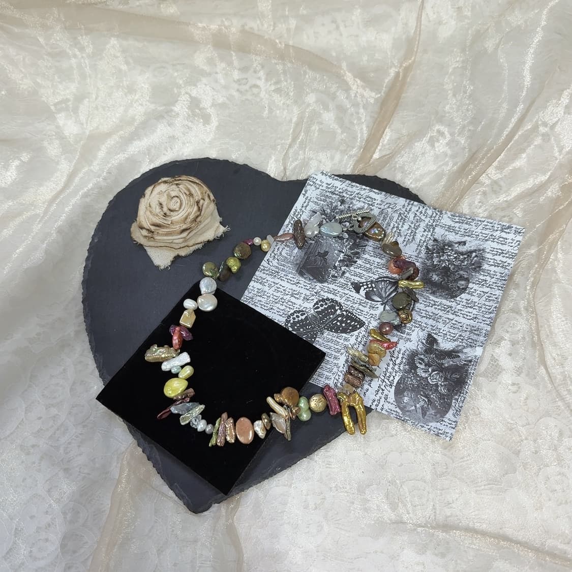 빈티지 담수진주 바로크진주 OT고리 목걸이 상품이미지2