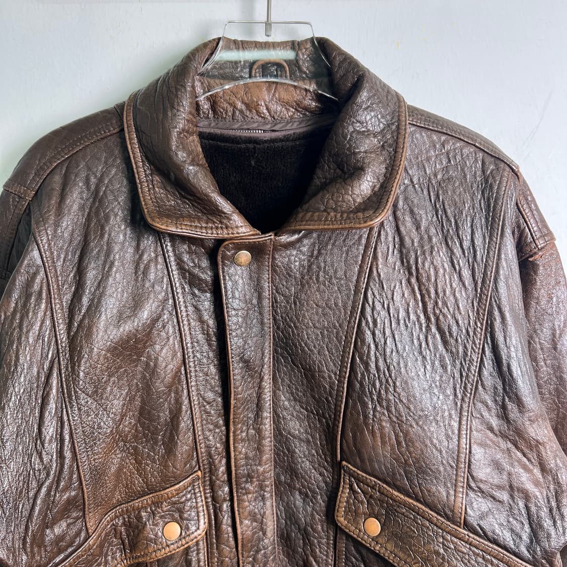 VTG 빈티지 브라운 A-2 양가죽 봄버 자켓 L 상품이미지3