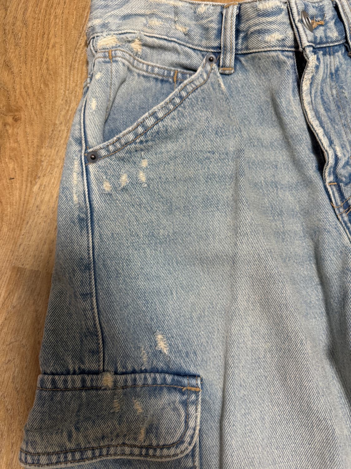 자라 데미지드 카고 데님 상품이미지3