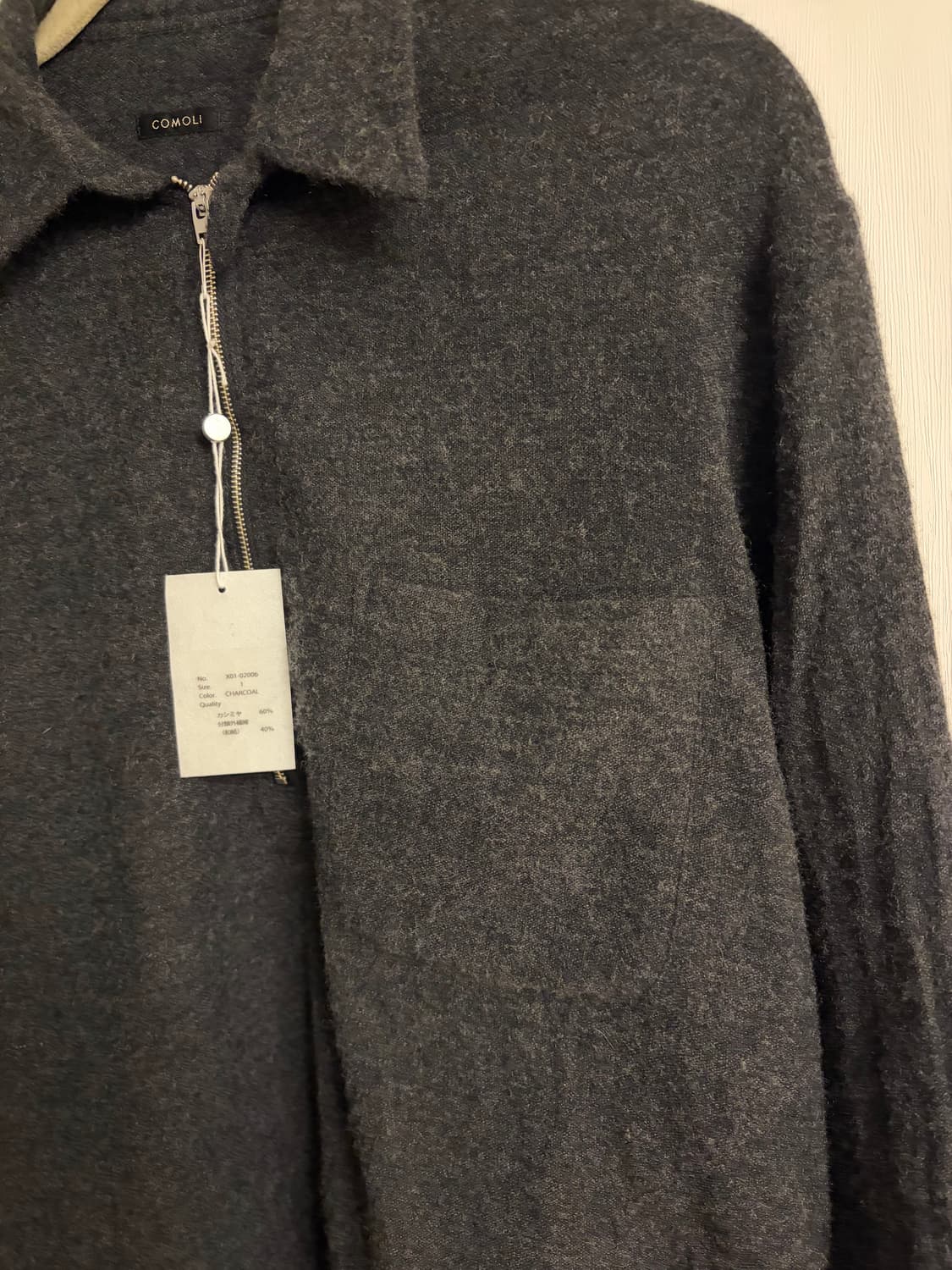 코모리 캐시미어 블렌드 반집업 셔츠 상품이미지5