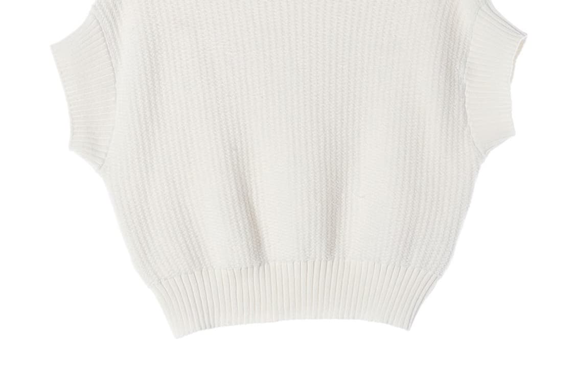 ZARA 텍스처드 크롭 숏슬리브 니트 L 상품이미지4