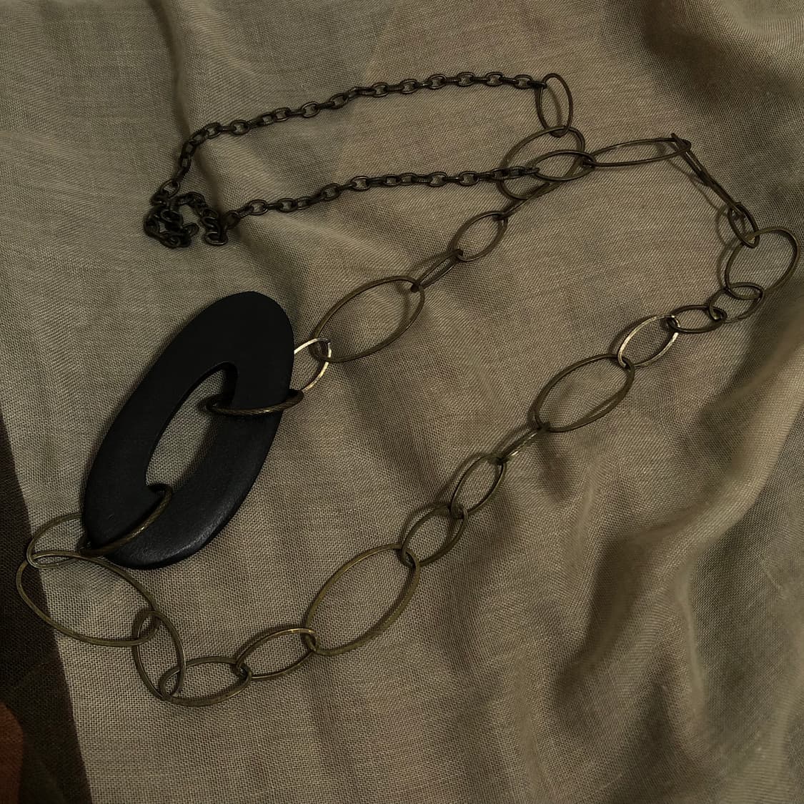 빈티지 앤틱 골드 블랙 써클 롱목걸이 오리엔탈 그런지 페어리 긱시크 상품이미지3