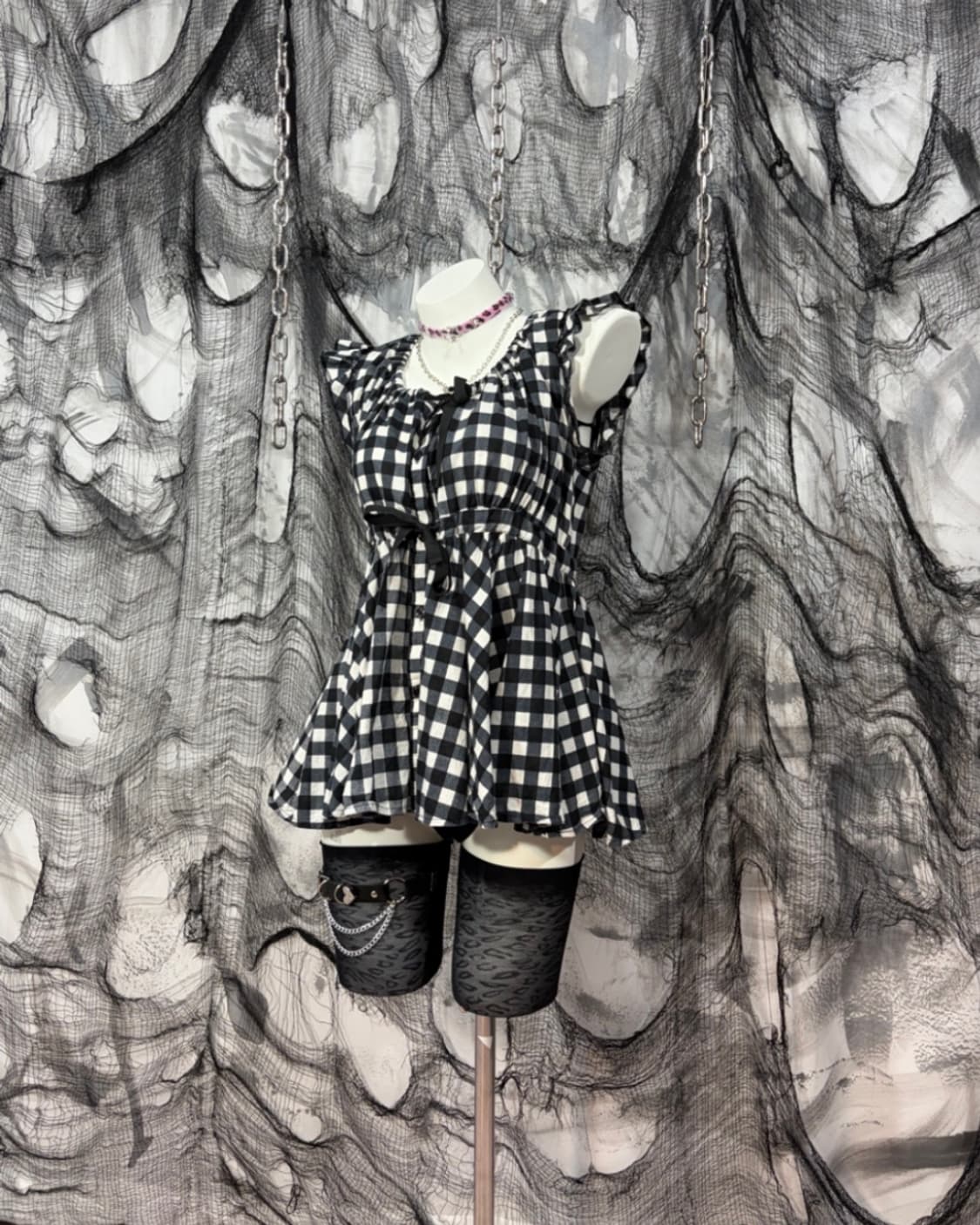 evelyn mori Romantic Gyaru check Blouse 상품이미지1