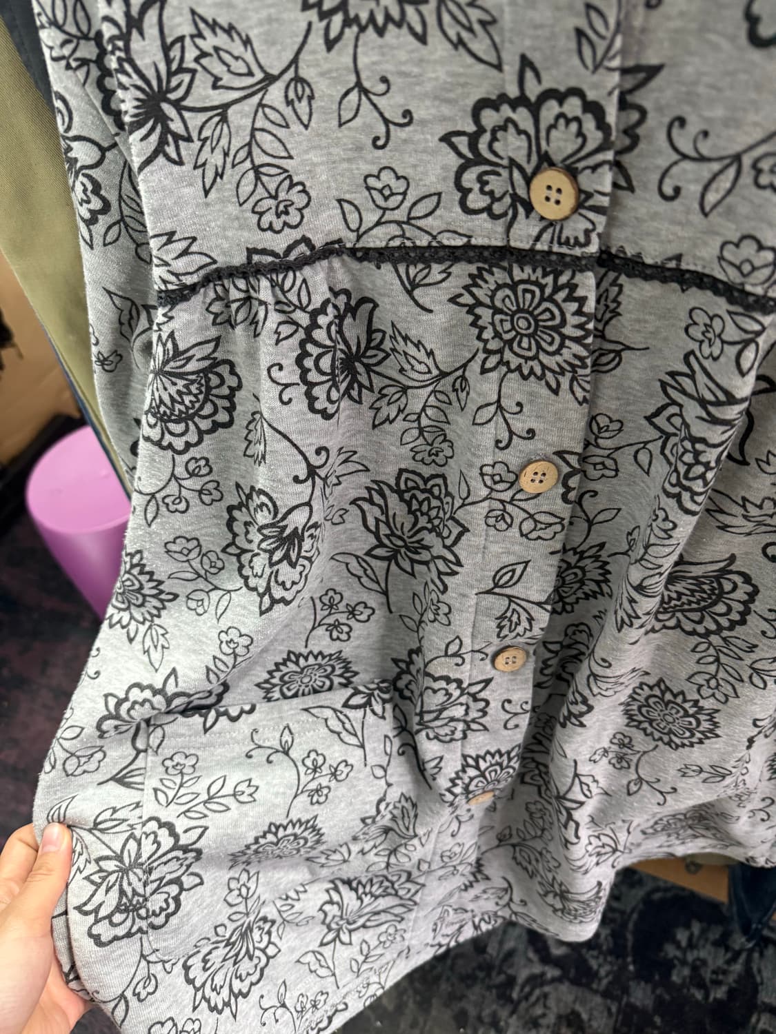 빈티지 플라워패턴 포켓 버클 자켓 상품이미지8