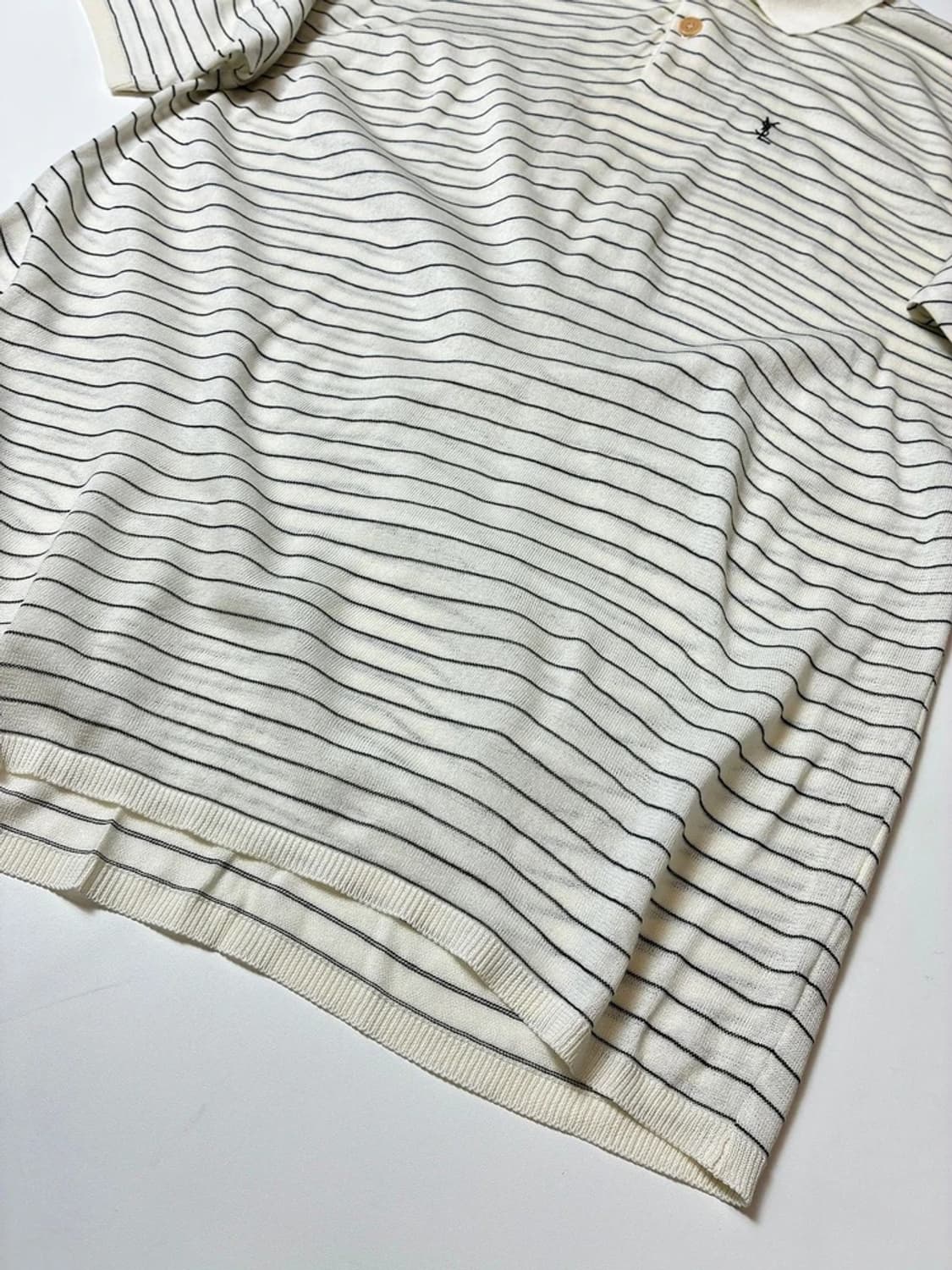 입생로랑 00's YSL 스트라이프 클래식 반팔 카라 티셔츠 PN8607 상품이미지4