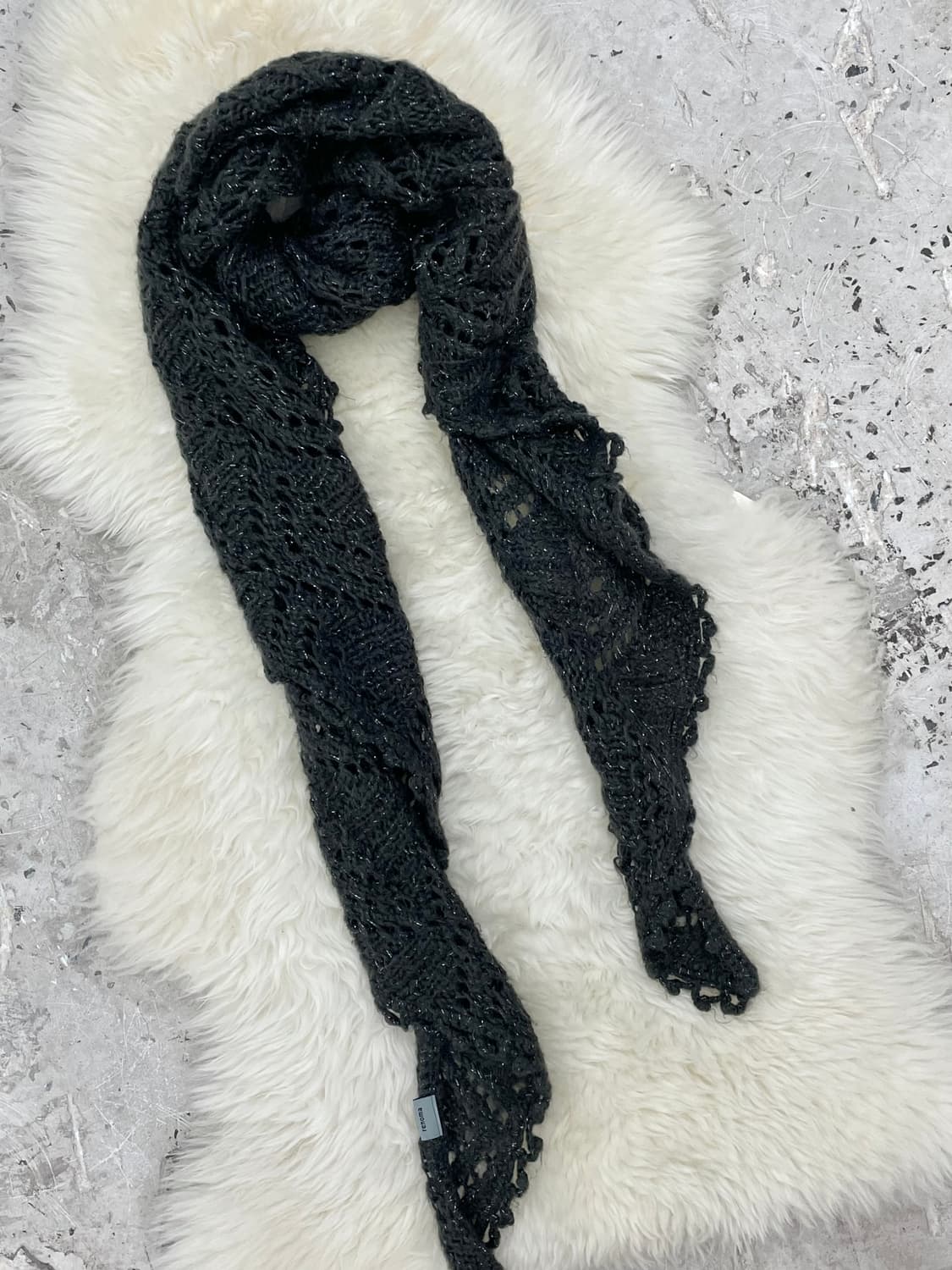 차콜 크로셰 짜임 머플러  상품이미지5