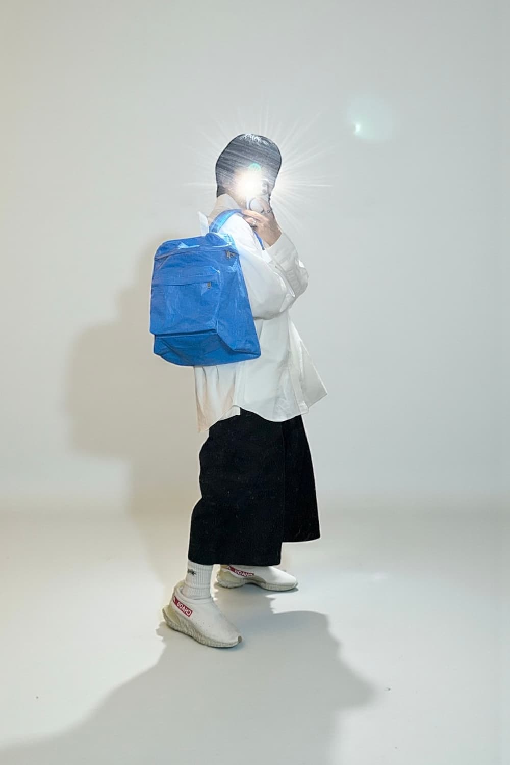 꼼데가르송 셔츠 라인 블루 타포린 백팩 상품이미지3