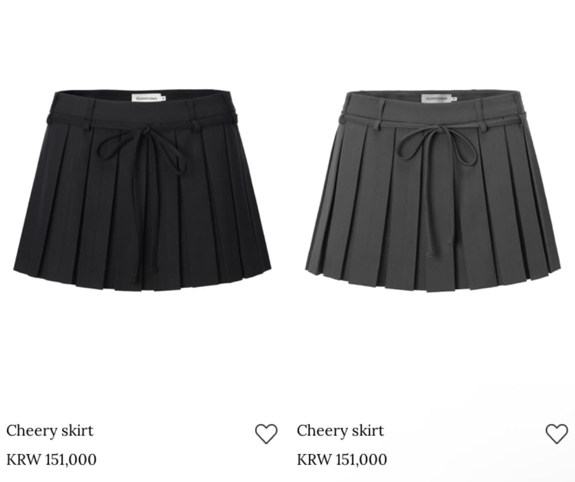 쓰리타임즈 치어리 스커트 그레이 s 상품이미지1