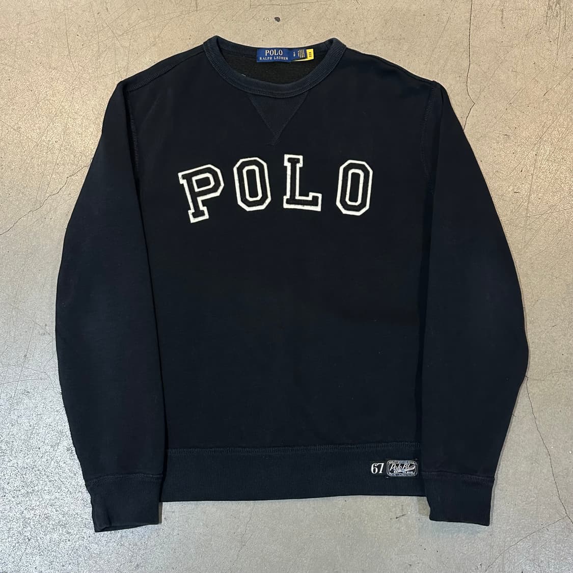 S 폴로랄프로렌 빅로고 블랙 기모 맨투맨 상품이미지2