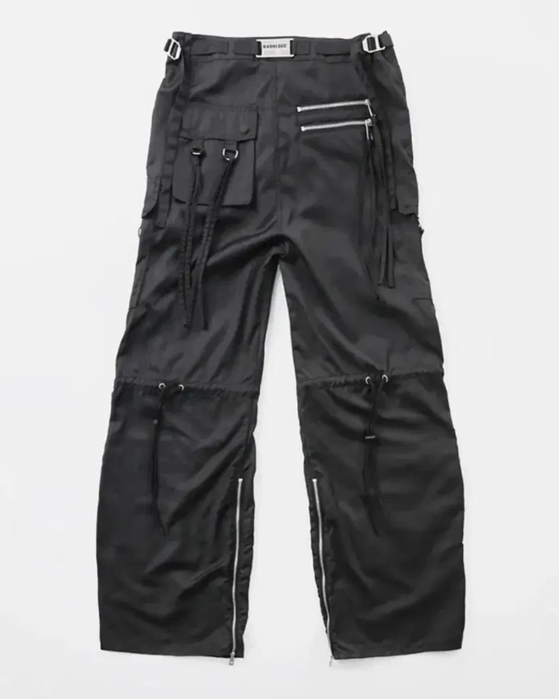 배드블러드 멀티 스트랩 카고 팬츠 블랙 파라슈트 상품이미지3