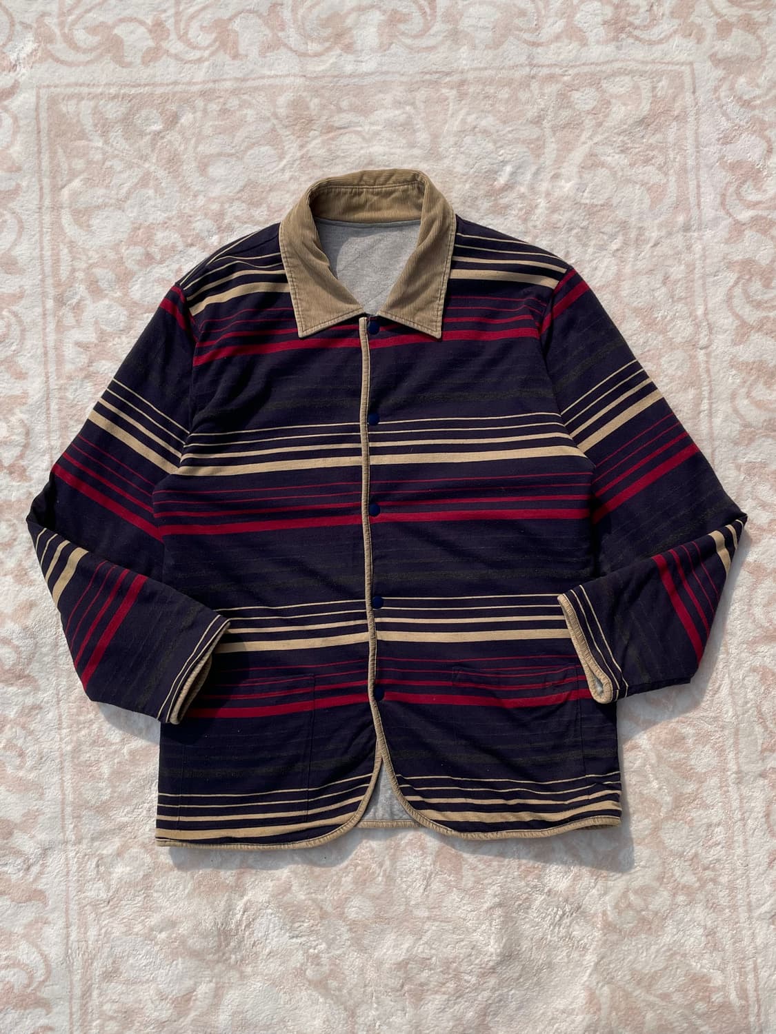 빈티지 히피 코듀로이 카라 스트라이프 자켓(리버시블) 상품이미지1