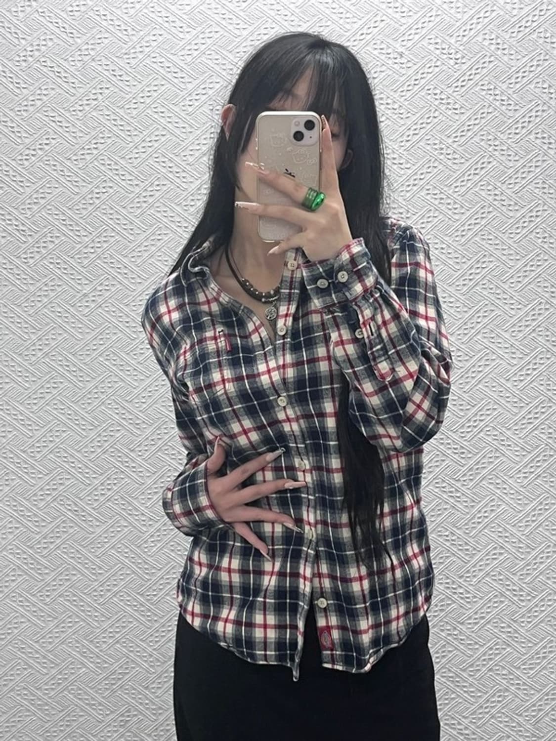 디키즈 빈티지 캐주얼 컨트리 체크 셔츠 L C08321 상품이미지1