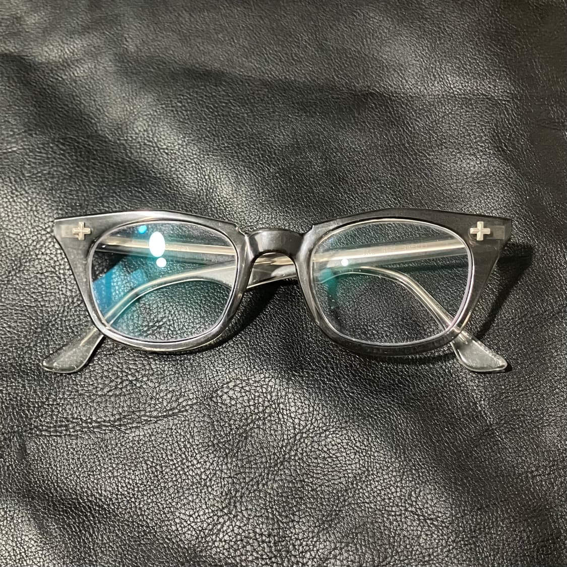 🇺🇸 50~60s 바슈롬 세이프티 안경 그레이 클리어 투톤 46-21 상품이미지2