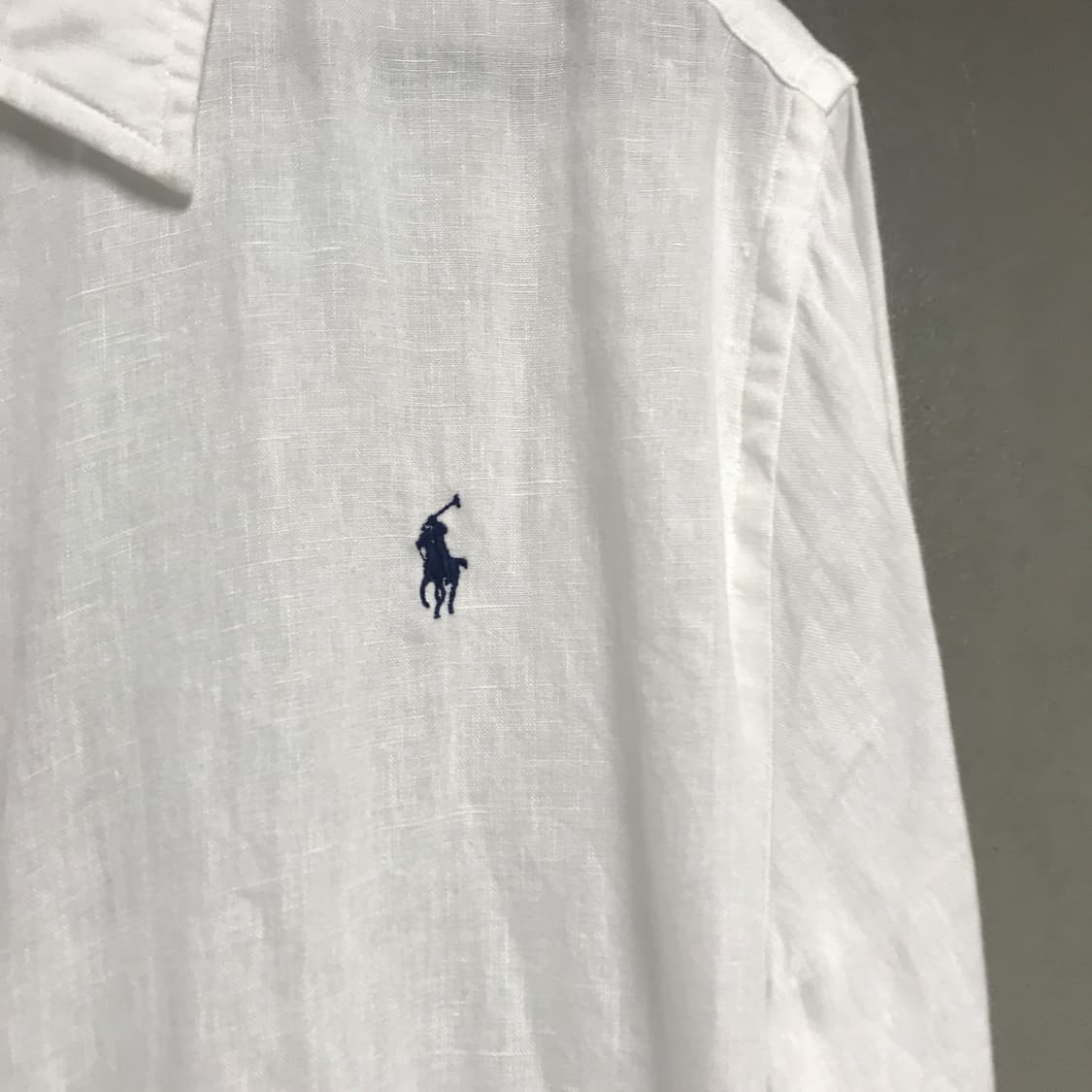 폴로 랄프로렌 QR 린넨 셔츠 화이트 XL 상품이미지4