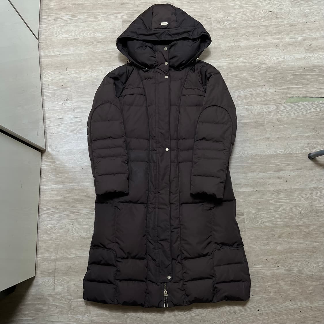 크로커다일 레이디 여성 덕다운 후드 롱패딩 점퍼 [브라운] XL/105 상품이미지1