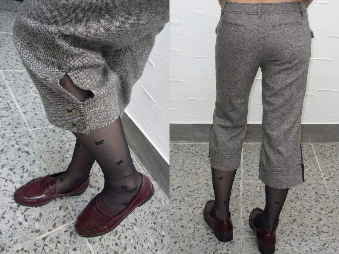 Grey wool midi pants 상품이미지2